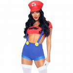 Leg Avenue Costume Mario Bros Red/Blue S - Playful Crop Top & Shorts Set