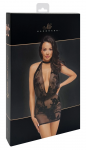 Noir Handmade Dress Chain XL - Sheer Black Floral Tulle & Rhinestone Detail