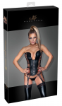 Cottelli Collection Basque Lace S Power Wet Look with Lace Panels