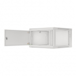 Rack spinta 19" 6U 600x600 pilka su metaliniais durimis