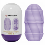 Pretty Love Smooth Stripes Intimate Egg Cup - Compact TPR Flexible Sleeve