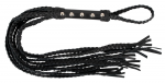 You2Toys Leather Flogger Cat-O-Nine, Braided Leather, 70cm, Black