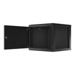 Lanberg 19" 9U 600x600 juoda rack spinta su metaliniais durimis