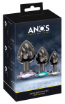 ANOS Metal Plug Set Diamond Trio - Spiral Shape, 3 Sizes, Multicolor Gems