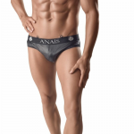 ANAIS MEN ARES Slip XL - Leather & Mesh Comfort Shorts, Black