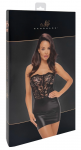 Noir Handmade Tube Dress XL - Strapless Lace & Powerwetlook, Black