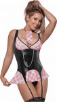 Magic Silk Flirty Freshman Mini Dress L/XL Pink with Chain & Tie Set