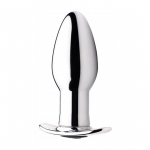 XR Brands Chrome Blast Small Metal Plug Rechargeable Vibrating Remote