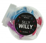 Addiction Silly Willy Mini Display Set - 12 Silicone Color Models, 8.4 cm