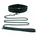 Sportsheets Sincerely Lace Adjustable Neck Collar with Leash Black