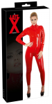 LateX Catsuit Red M - Full Body Latex Suit with Double Zipper