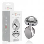 INTENSE White Heart Aluminum Metal Plug S - Decorative Crystal Base