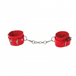Ouch! Adjustable Leather Cuffs with Soft Lining - Universal Size Black