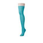 Kix'ies Thigh-High Stockings Par 4 D Blue Argyle No-Slip System