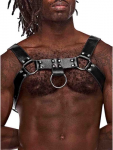 Male Power Ram Adjustable Imitation Leather Harness Black One Size