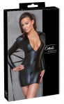 Cottelli Bondage Black Matte Look Dress with High Collar, Size L