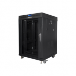Lanberg 19" 15U 600x600 juoda rack spinta su stiklinėmis durimis LCD V2