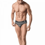 ANAIS MEN Aegis Slip Briefs M - Grey Checkered, Comfort Fit