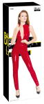 Black Level Red Vinyl Jumpsuit S - Shiny Sleeveless One-Piece