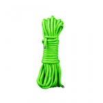 Ouch! Glow in the Dark Bondage Rope 10m - Luminous Green, Soft Fiber