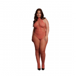 Obsessive Bodystocking Queen Size Fishnet & Lace Pattern Black XL-4XL
