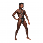 Male Power Leather Series Adjustable Full Body Sling Black One Size