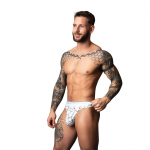 Male Power Soo Cumfy Marble White Men's Modal Thong L/XL