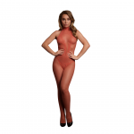 Shots Le Desir Lace & Fishnet Bodystocking Halter One Size Black