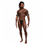 Male Power Pisces Arm Restraints Adjustable Buckle Black One Size