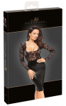 Noir Handmade S Elegant Lace & Powerwetlook Knee-Length Dress Black