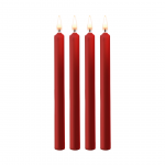 Ouch! Teasing Wax Candles Set 4pcs Large Red - Sensory Play Accessory