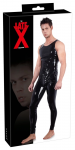 LateX Men's Latex Jumpsuit XL with Full-Length Front Zipper Black