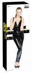 Black Level Vinyl Jumpsuit L - Shiny Full-Body Sleeveless Suit