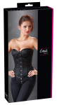 Cottelli Collection Brocade Corset Black L with Removable Suspenders