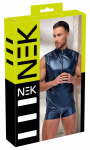NEK Men's Metallic Matte Blue Shirt XL, Sleeveless, Zipper Front