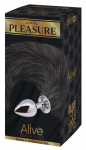 Alive Black & White Fox Tail M Intimate Plug with Synthetic Fur