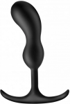XR Brands Weighted Silicone Anal Plug Small Ergonomic Design Black