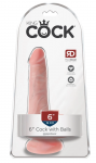 King Cock 6" Anatomical Model with Base Light 15.2cm PVC