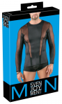 Svenjoyment Black Long Sleeve Shirt with Net Accents, Size M