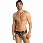 ANAIS MEN Power Slip L - Modern Briefs with Rose & Skull Print