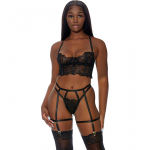 Blooming Beauty Lingerie Set S - Delicate Lace & Underwire Bustier
