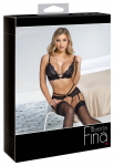 Abierta Fina Lace & Velvet Bra Set with Adjustable Chains, Size L