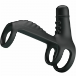 Pretty Love Elastic Silicone Vibration Extension Sleeve Black 10 Modes