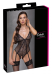 Cottelli Lingerie Black Sheer Lace Powernet Body S Adjustable Straps