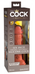 King Cock Elite 6" Dual Density Vibrating Model Tan Silicone, USB, 10 Modes