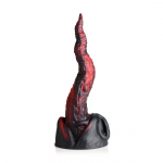 XR Brands Dragon Tongue Silicone Fantasy Toy Red/Black 24cm Harness-Compatible