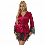 Subblime 953812 Elegant Red Lace Pajamas Set with Thong S/M