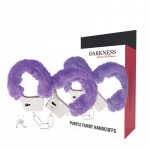 Darkness Metal Handcuffs Lilac Lined - Adjustable Comfortable Design