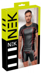 NEK Short-Sleeved Shirt Black/Red Mesh Panels Size M