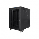 Lanberg 19" 15U Stacionari Rack Spinta 800x1000 Juoda su Stiklinėmis Durimis LCD V2